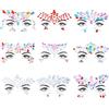 URAQT Adesivi di Gemme per Viso, 9 Pezzi Adesivi Viso Strass Gemme Viso, Glitter Viso Adesivi Brillantini Make Up Strass per Viso, Corpo, Occhi, Halloween, Natale, Festival