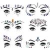 URAQT Viso Gemme, 6 PCs Strass Viso Gemme Adesivi,Strass Gemme Festival Glitter, Viso Corpo Gioielli