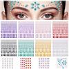 URAQT Gemme Adesivi, 12 Fogli per Viso Occhi Corpo, Glitter con Strass Make Up, Brillantini di Forme Diverse per Carnevale, Feste, Trucco