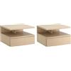 HOMCOM Set da 2 Comodini Sospesi da Camera da Letto, Comodini da Camera da Letto Moderni, con Cassetto e Mensola Superiore in Legno, 35x32x22.5cm, Rovere