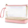 Aucuu Beauty Case, Pochette Trucchi Trasparente, Borse da Toilette Impermeabile in PVC, Toiletry Make Up Bag, Organizer da Viaggio di trasparente, Cosmetici Organizer per Donne e Ragazze