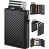 TEEHON Portafoglio Uomo Slim con Chiusura Magnetica & Protezione RFID | Piccolo Pelle Porta Carte di Credito uomo con Portamonete | Portafogli Uomo Pop-up Carte Scatola Regalo Nero
