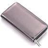 DonDon Portafoglio donna morbido aspetto metallico con chiusura lampo portamonete in grigio 20 x 10 x 2,5 cm