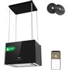 CIARRA CBCB4850 Classe A+++ Cappa a Isola 48 cm 700m³/h Smart WiFi Controllo App 4 Livelli Booster Cappa Aspirante Isola Nero on Filtro a Carbone CBCF003