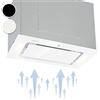 Klarstein Hektor - Cappa Aspirante, Cappa da Incasso, 52 cm, 190 W, 530 m³ / h, Pannello Touch, Illuminazione Piano Cottura, Timer, Bianco