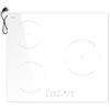Hobsir hob Hobsir Piano Cottura Induzione Bianco, Piano Cottura a Induzione 3 Fuochi con Spina, Piano a Induzione da incasso a 3 Piastre 60CM, 3500W, Funzione Boost, Blocco di Sicurezza, Timer