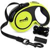 Pecute Guinzaglio per Cani Retrattile 5m,Guinzaglio per Cani Allungabile Taglia Grande,Freno e Blocco Facili con Un Solo Pulsante,Impugnatura Antiscivolo, L - Massimo 50 kg