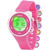 Ayybboo Orologio per Bambini, Orologio Illuminato a 7 Colori,Orologio Digitale per Bambini Impermeabile 3ATM per Bambini e Bambine da 4 a 12 Anni (Rosa Scuro)