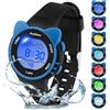 Ayybboo Orologio per Bambini, Orologio Illuminato a 7 Colori,Orologio Digitale per Bambini Impermeabile 3ATM per Bambini e Bambine da 4 a 12 Anni (Nero)