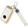 TOMALL Portachiavi Mazda con portachiavi a 4 tasti morbido TPU portachiavi per 2020-2025 Mazda 3 6 CX-5 CX-3 CX-9 MX-5 CX-30 CX-50 CX-90 CX-70 WAZSKE11D0, bianco