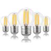 Hellum Lampadine di filamenti a LED base E27, 5 pezzi, 4,5W lampadina filamento LED sfera goccia, bianco caldo 2700K vintage lampada, chiaro 209112