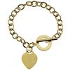 namana Bracciale Donna con Cuore, Grosso Bracciale per Donna e Ragazza, Braciale Oro con Ciondolo a Forma di Cuore e Finitura Spazzolata, Bracciali Donna con Confezione Regalo