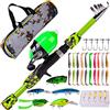 Joyeee Set di mulinello e canna da pesca per bambini, kit canna da pesca per bambini, scatola per attrezzatura da pesca, attrezzatura da pesca per bambini, accessori per esche per mulinello da