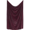 Appletree Hygge Coperta in finta pelliccia di poliestere, 130 x 180 cm, colore bordeaux, motivo a coste orizzontali, per adulti, reversibile, con retro in pile