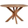 DRW Tavolo da Pranzo Ovale in Legno Naturale 140 x 120 x 77 cm, Multicolore, Medidas: 140x120x77cm