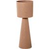 DRW Vaso con piede in metallo opaco rosa Ø23,5x73 cm