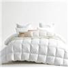 C&W Piumone in piuma d'oca bianca, per letto matrimoniale, pesante, caldo, per l'inverno, 750 gradi, peso di riempimento: 1,559 g, bianco tinta unita