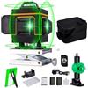 ONENPOXARY Livella Laser Autolivellante,Verde i linea laser Professionale 16 Linea 4D 360 Orizzontale Linea Base di sollevamento magnetica Sets,2 Batteria Ricaricabile