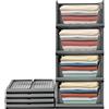RMAN Cassetti per Armadio Interno 4 set Organizer Armadio Plastic Contenitori per Armadio Salvaspazio per T-shirt, Biancheria Intima, Pantaloni, Calze, Grigio(43 x 33 x 72 cm)