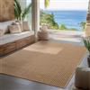 Carpettex Teppich Carpettex Tappeto da Esterno ed Interno Impermeabile 200x300 (200x290 cm) Beige - Tappeto Resistente alle Intemperie e con effeto juta natureale - per Balcone, Terrazza, Campeggio, Giardino, Cucina