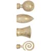 Home Tresor - Bastone Tenda, Asta Tenda Soggiorno, Camera da Letto, Salotto, Bastone Decorativo Estensibile 120 210 cm in Metallo con Kit Montaggio e Anelli Scorritenda (Punta Bianco/Oro)