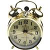 RichVibe Sveglia a ferro di cavallo in metallo dorato, a carica manuale, orologio meccanico vintage con design a campana per la decorazione della stanza