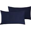 Novilunio Coppia di federe Set di 2 federe copricuscino guanciale Letto 50x80 cm in flanella caldo cotone 100% cotone Made in Italy BLU NOTTE