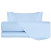 VANITA' DI RASO Completo letto Lenzuola di Raso una Piazza e Mezza, Made in Italy, Lenzuolo Piano 180x290cm + Lenzuolo Sotto con Angoli 120x190cm + 1 Federa a 2 Volani 50x80cm, Azzurro