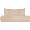 VANITA' DI RASO Vanità di Raso Set Copripiumino Una Piazza e mezza, in Raso di Cotone, Sacco Copripiumino 200x200cm + 1 Federe 50x80cm, Made in Italy - Sabbia