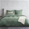 Duvetnova biancheria da letto 200x200 cm estiva verde, microfibra morbidissima prelavata effetto cotone, OEKO‑TEX - 1 copripiumino 200×200 + 2 federe 80×80 con cerniera, salvia