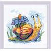 RIOLIS - Piccola lumaca 2285, Punto croce 15x15cm, Punto croce kit da ricamare, Disegni da ricamare, Embroidery kit, Kit ricamo punto croce