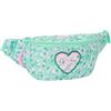 Safta Cuore - Marsupio con tasca esterna, ideale per giovani e bambini di diverse età, comodo e versatile, qualità e resistenza, 23 x 9 x 12 cm, Menta, M, Casual