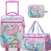 HTgroce Valigia Bagaglio a Mano, Trolley Bambino Borsone da Viaggio, Borsa Piscina Bambina, Bagaglio per bambini con Borsa da Toilette Viaggio