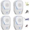 Queath Repellente ad Ultrasuoni Elettromagnetico Efficace, Antizanzare Ultrasuoni, Repellente per Zanzare,Topi,Formiche,Mosche, Ragni,Scarafaggi-100% Professionale ed Efficace (Pack 4)