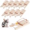 COM-FOUR® 10x trappola per topi in legno - trappola a scatto per un efficace controllo dei parassiti - trappola a scatto riutilizzabile con elevata forza d'impatto (Trappola per topi 10 pezzi)