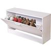 BAKAJI Scarpiera Salvaspazio Slim Compatto Portascarpe Cassetti Ribaltabili Arredamento Dimensioni Ridotte Mobile Basso Dimensioni 80x24x45 cm (Bianco)