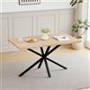 GrandCA HOME Tavolo da Pranzo da 140 cm, Tavolo da Cucina Moderno e Minimalista, Quattro Gambe in Metallo, Adatto a Soggiorno e Sala da Pranzo, Marrone Chiaro