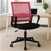 BAKAJI Sedia da Scrivania Girevole con Altezza Regolabile, Poltrona Base Nylon, 4 Ruote Piroettanti, Seduta Traspirante Antisudore, Alzata a Gas, Ideale per Casa, Ufficio, Imbottitura Schiuma (Rosa)