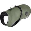 HUNTER Cappotto per cani Uppsala, colore kaki, design 2 in 1 con fodera interna sganciabile, idrorepellente, bordatura riflettente, lato addominale chiuso, vestibilità ottimale, misura 25