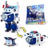 Super Wings Giocattolo trasformabile Paul & super pet Paul, action figure 2 in 1, giocattolo robot-aereo da 12,7 cm, giocattolo trasformabile per bambini e bambine dai 3 anni in su, blu