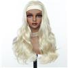Creamily Parrucca da donna con fascia sintetica riccia ondulata (biondo platino ondulato)