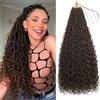 XIIMENALU Boho Faux Locs Crochet Hair 8 Confezioni Goddess Locs Morbidi con Finiture Ricci Pre-Ancheggiate Estensioni per Capelli Trecce All'Uncinetto Stile Bohemian River per Donne Nere (F1B/30#, 45