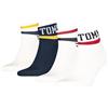 Tommy Hilfiger Sport Quarter, Bianco/Blu, 35-38 (Pacco da 4) Unisex-Adulto