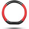 Ergocar Coprivolante per Auto Antiscivolo Protezione per Volante Auto D-Forma Fibra di Carbonio & Pelle PU Universale per Diametro 38 Cm (15 ) (Nero rosso)