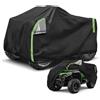 NEVERLAND Copertura ATV Quad XL - Quad 4 Ruote Protezione Tessuto Oxford 210D Nero/Verde con Prese d'Aria, Strisce Riflettenti Verdi e Sistema Antivento (210 x 120 x 115 cm)
