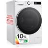 LG F2WR5S09A0W - Lavatrice intelligente, 9 kg, AI Direct Drive, 1200 rpm, carico frontale, cotone turbo, vapore vapore, fondo ridotto, classificazione A, serie 500 slim, bianco
