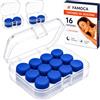 FAMOCA PERFORMANCE Tappi per dormire in silicone modellabile riutilizzabile anti-usura comodi orecchie sensibili blu riducono il rumore russare vicini viaggio custodia portatile misura riposo profondo uso quotidiano