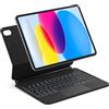 Inateck Custodia Tastiera iPad A16/10a Gen, Supporto Magnetico Flottante | Per 10.9/11, 7 colori retroilluminato, touchpad, braccio flottante, NeoMagic SE, Nero