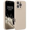 kwmobile Cover per iPhone 16 PRO Max Custodia - Back Case per Smartphone in Silicone TPU - Protezione Gommata - Crema