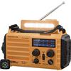 Mesqool 5000mAh Radio Solar, Radio Portatile di Emergenza con Manovella, Radio Dynamo Weather AM/FM, Caricatore USB per Telefono, Torcia LED e Luce di Lettura, Allarme SOS